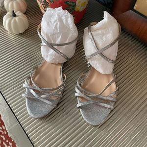 *New* J.Crew Silver Glitter Sandals
